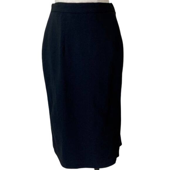 Vintage black wool midi skirt, Jones New York lined side vent career wear - Picture 1 of 11